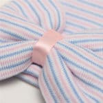 0-3 Months Hospital Newborn Baby Hats Cotton Beanie With Bow Soft Knit Tire Striped Infant Caps toddlers Bebe Photography Hats - Image 5