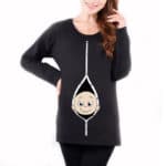 100% Cotton Maternity Pregnant T Shirts Women Long Sleeve Pregnancy Maternity Clothes Baby Peeking Out Funny Maternity Shirts - Image 3