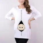100% Cotton Maternity Pregnant T Shirts Women Long Sleeve Pregnancy Maternity Clothes Baby Peeking Out Funny Maternity Shirts - Image 5