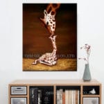 Oil Painting on Canvas Giraffe Mother And Baby Wall Art 100% Handpainted Oil Paintings Wall Picture Animal - Image 2