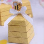 100 pcs European Yellow Bee Style Favors Candy Boxes Gift Box with White Ribbons Baby Shower Birthday Party Wedding Supplies - Image 2