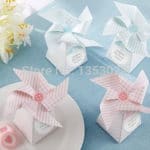 100 sets Pink / Blue Color Baby Shower Candy Box"Whimsical Moments" Pinwheel Favor Box Wedding Gift Candy Box Free Shipping