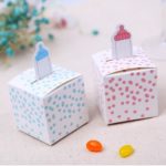 100pcs/lot Nursing Bottle Pattern pink blue Birthday boy baby shower Candy Box Gift Packaging Chocolate Boxes Baby Shower Favor