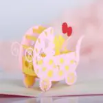 10pcs 3D Creative Baby stroller Handmade Kirigami Origami Wedding Party Baby Shower Invitation Cards Greeding Birthday Postcard - Image 2