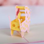 10pcs 3D Creative Baby stroller Handmade Kirigami Origami Wedding Party Baby Shower Invitation Cards Greeding Birthday Postcard - Image 3