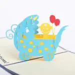 10pcs 3D Creative Baby stroller Handmade Kirigami Origami Wedding Party Baby Shower Invitation Cards Greeding Birthday Postcard - Image 4