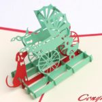 10pcs 3D Creative Dog+Baby Stroller Handmade Kirigami Origami Wedding Party Baby Shower Invitation Cards Greeding Postcard - Image 3