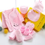 10pcs/set New Born Baby Gift Set Girl Clothes Cotton Infant Baby Boy Clothing Sets Pants Leggings Newborn Set Baby Cap Bibs Suit