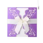 12PCS 5Color Laser Flora Printable 250g Wedding Invitation Cards Kit Bowknot Party Souvenirs Wedding Decor Convite do casamento - Image 2