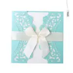 12PCS 5Color Laser Flora Printable 250g Wedding Invitation Cards Kit Bowknot Party Souvenirs Wedding Decor Convite do casamento