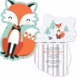 12PCS Mr/Miss Foxy Fox Party Invitations Personalized Party Decorations for Baby Showers - Foxy Fox Invitation