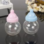 12Pcs Pink Girl Blue Boy Baby Shower Favors Bottle Baptism For Wedding Candy Bottle Plastic Box Party Marriage Gifts Bottle