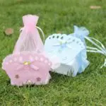 12Pcs Wedding Decorations Baby Shower Gift Bags Baby Shower Favors Bags With Baby Feet Decorative
