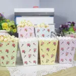 12pcs/lot Rose Flower Popcorn Box paper box for party decoration baby happy birthday party supplies favor baby shower Favors - Image 2
