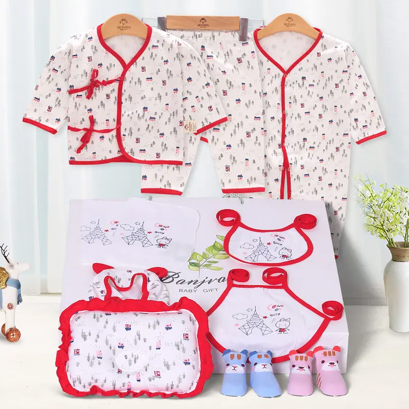 16/13 Pcs Cotton New Born Baby Set Cartoon Print Newborn Baby Girl Clothes Gift Set for 0-3 Months - Image 2
