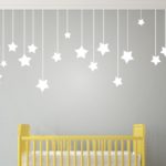 17pcs Hanging Stars Wall Stickers For Kids Room White Star Baby Nursery Wall Decals DIY Vinyl Wall Art Home Decor Mural D858