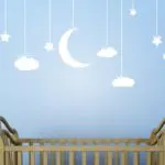 190X78cm Hanging Stars and Moon Clouds Wall Art Stickers- Removable Wall Stickers For Kids Room Nursery Baby Wall Art Mural D856 - Image 2