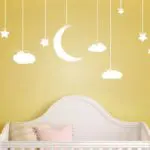 190X78cm Hanging Stars and Moon Clouds Wall Art Stickers- Removable Wall Stickers For Kids Room Nursery Baby Wall Art Mural D856 - Image 4