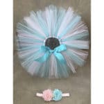 2 Piece Pastel Baby Girl Rainbow Tulle tutu Skirt Multi Color Toddler 1st Birthday Party Tutu Skirts with Headband For Photos - Image 5