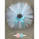2 Piece Pastel Baby Girl Rainbow Tulle tutu Skirt Multi Color Toddler 1st Birthday Party Tutu Skirts with Headband For Photos - Image 5
