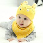 2 pcs / set  Hot Sale Newborn Hats bibs Baby Boy Girls Cap  toddler Infant Lovely Rabbit Beanie baberos
