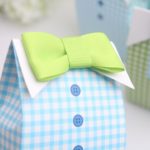 20 pcs My Little Man Blue Green Bow Tie Birthday Boy Baby Shower Favor Candy Treat Bag Wedding Favors Candy Box gift Bags - Image 2