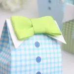 20 pcs My Little Man Blue Green Bow Tie Birthday Boy Baby Shower Favor Candy Treat Bag Wedding Favors Candy Box gift Bags - Image 2