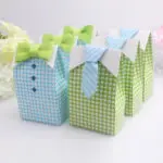 20 pcs My Little Man Blue Green Bow Tie Birthday Boy Baby Shower Favor Candy Treat Bag Wedding Favors Candy Box gift Bags