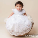 2016 Fashion Short Sleeve Blessing Baptism Christening Gown Lace Baby Dresses bonnet White/ Ivory for Baby Girls and Boys Custom - Image 5