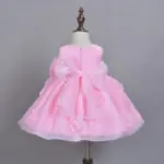 2016 New Hot Sell Pink Baby Girls Dress 3D Flower Applique Tutu Baby Dresses For 1-2 Years Birthday Party  Free Shipping - Image 5