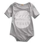 2016 Newborn Baby Boys Girls Bodysuit Hello Summer Short Sleeve Infant Kids Cotton be Body Clothing Outfit Playsuit