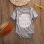 2016 Newborn Baby Boys Girls Bodysuit Hello Summer Short Sleeve Infant Kids Cotton be Body Clothing Outfit Playsuit - Image 3