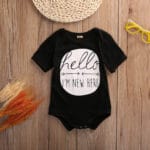 2016 Newborn Baby Boys Girls Bodysuit Hello Summer Short Sleeve Infant Kids Cotton be Body Clothing Outfit Playsuit - Image 4