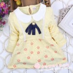 2016 new spring 100% cotton long-sleeved round neck baby clothing baby girls dress 0-2 years Long sleeve T-shirt - Image 3
