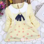 2016 new spring 100% cotton long-sleeved round neck baby clothing baby girls dress 0-2 years Long sleeve T-shirt - Image 3