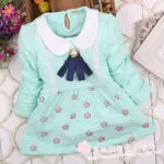 2016 new spring 100% cotton long-sleeved round neck baby clothing baby girls dress 0-2 years Long sleeve T-shirt - Image 4