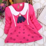 2016 new spring 100% cotton long-sleeved round neck baby clothing baby girls dress 0-2 years Long sleeve T-shirt - Image 5