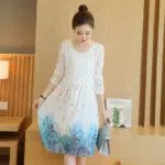 2017 Autumn New Maternity Dresses Cute White Chiffon Lace Stitching Pregnant Dress Women Clothes Pregnancy Dress Long Sleeve - Image 2