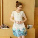 2017 Autumn New Maternity Dresses Cute White Chiffon Lace Stitching Pregnant Dress Women Clothes Pregnancy Dress Long Sleeve - Image 5