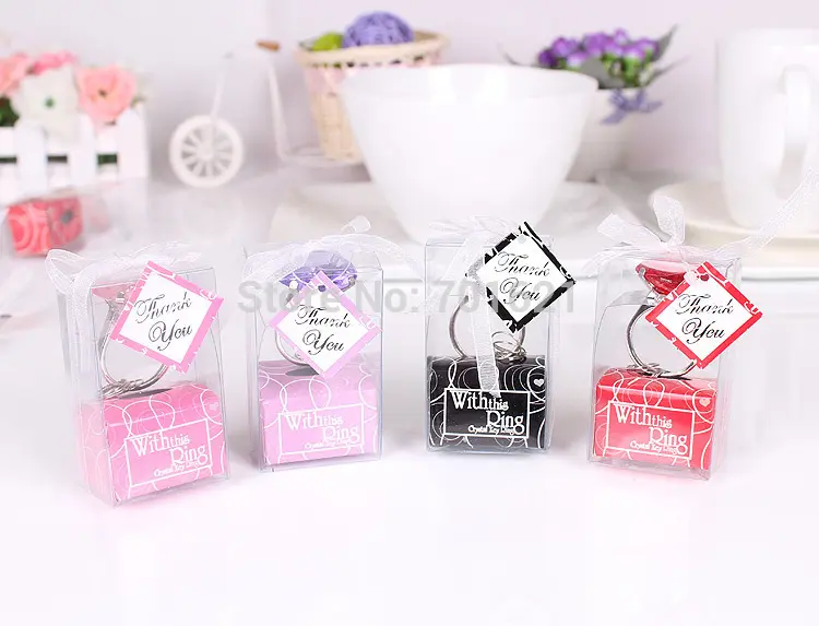 2017 Baby Shower Wedding Gifts for Guests Bachelorette Party Craft Supplies Deep Purple Crystal Key