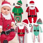 2017 Baby rompers One-piece Costumes infant long sleeve spring autumn baby wear romper + hat clothing set Christmas Gifts - Image 2