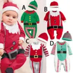 2017 Baby rompers One-piece Costumes infant long sleeve spring autumn baby wear romper + hat clothing set Christmas Gifts - Image 2