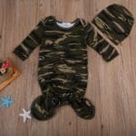 2017 Camo Sleepwears Newborn Infant Baby Camo Swaddle Blanket Baby Sleeping Swaddle Hats Outfit Muslin Wrap - Image 2