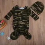 2017 Camo Sleepwears Newborn Infant Baby Camo Swaddle Blanket Baby Sleeping Swaddle Hats Outfit Muslin Wrap - Image 2