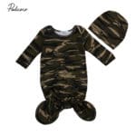 2017 Camo Sleepwears Newborn Infant Baby Camo Swaddle Blanket Baby Sleeping Swaddle Hats Outfit Muslin Wrap