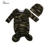 2017 Camo Sleepwears Newborn Infant Baby Camo Swaddle Blanket Baby Sleeping Swaddle Hats Outfit Muslin Wrap