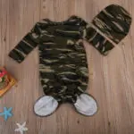 2017 Camo Sleepwears Newborn Infant Baby Camo Swaddle Blanket Baby Sleeping Swaddle Hats Outfit Muslin Wrap - Image 3