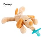 2017 Cute Newborn Silicone Funny Baby Pacifier Clips Chain Animal Pacifiers With Plush Toy Soother Nipple Dog Monkey Worm BNZ07