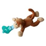 2017 Cute Newborn Silicone Funny Baby Pacifier Clips Chain Animal Pacifiers With Plush Toy Soother Nipple Dog Monkey Worm BNZ07 - Image 4
