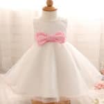 2017 Formal Birthday Baby Dress Party Bow Pattern Wedding Gown Christening Infant Hundred Days Banquet Vestido Clothing 1 Years - Image 2